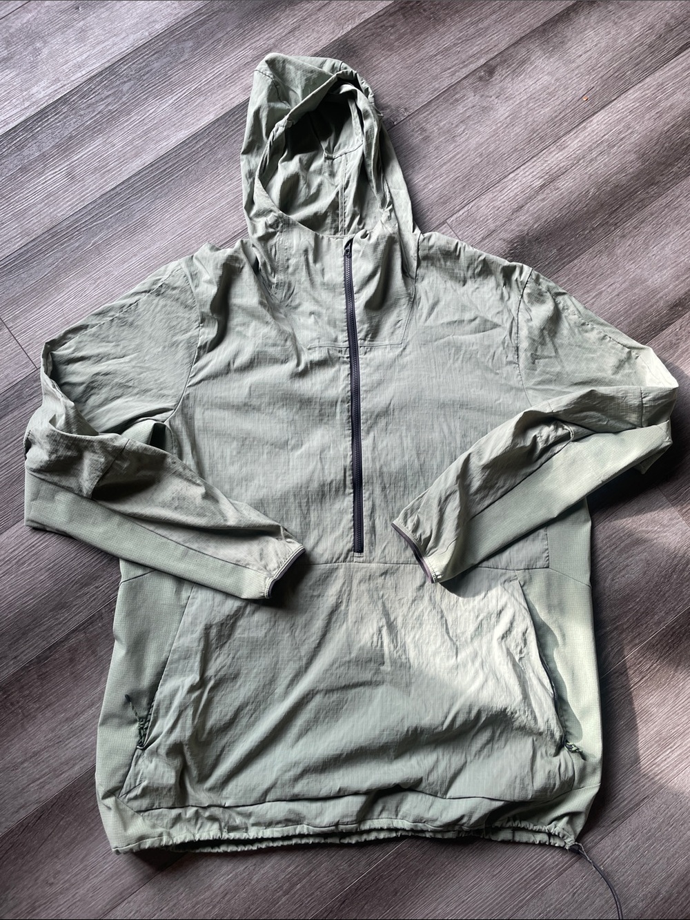 lululemon athletica Light Olive Hooded Windbreaker